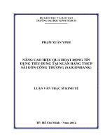 Nâng cao hiệu quả hoạt động tín dụng tiêu dùng tại ngân hàng TMCP Sài Gòn công thương ( SAIGONBANK )