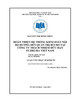 HOÀN THIỆN HỆ THỐNG KIỂM SOÁT NỘI BỘ HƯỚNG ĐẾN QUẢN TRỊ RỦI RO TẠI CÔNG TY TNHH FUJIKURA VIỆT NAM.PDF