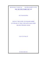 Quản lý nhà nước các doanh nghiệp có vốn đầu tư trực tiếp nước ngoài trên địa bàn tình Bắc Giang