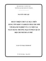 HOÀN THIỆN CHO VAY DỰA TRÊN HÀNG TỒN KHO VÀ KHOẢN PHẢI THU ĐỐI VỚI DOANH NGHIỆP VỪA VÀ NHỎ TẠI NGÂN HÀNG THƯƠNG MẠI CỔ PHẦN QUÂN ĐỘI CHI NHÁNH AN PHÚ.PDF
