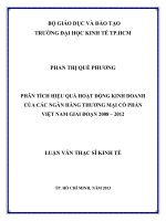 Phân tích hiệu quả hoạt động kinh doanh của các ngân hàng thương mại cổ phần Việt Nam giai đoạn 2008 - 2012