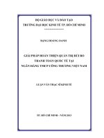 Giải pháp hoàn thiện quản trị rủi ro thanh toán quốc tế tại Ngân hàng thương mại cổ phần Công thương Việt Nam