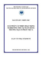 Giải pháp cải thiện hoạt động Marketing Mix tại ngân hàng thương mại cổ phần Việt Á