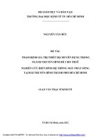 Thẩm định giá trị thiết bị chuyên dụng trong ngành truyền hình để thuê. Nghiên cứu điển hình hệ thống máy phát sóng tại Đài truyền hình Thành phố Hồ Chí Minh