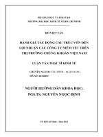 ĐÁNH GIÁ TÁC ĐỘNG CẤU TRÚC VỐN ĐẾN LỢI NHUẬN CÁC CÔNG TY NIÊM YẾT TRÊN THỊ TRƯỜNG CHỨNG KHOÁN VIỆT NAM.PDF