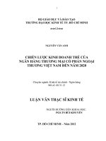 Luận văn thạc sĩ  Chiến lược kinh doanh thẻ Ngân hàng thương mại cổ phần Công Thương Việt Nam đến năm 2020