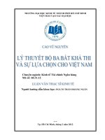 Luận văn thạc sĩ  Lý thuyết bộ ba bất khả thi và sự lựa chọn cho Việt Nam