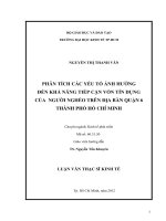 PHÂN TÍCH CÁC YẾU TỐ ẢNH HƯỞNG ĐẾN KHẢ NĂNG TIẾP CẬN VỐN TÍN DỤNG CỦA NGƯỜI NGHÈO TRÊN ĐỊA BÀN QUẬN 6 TPHCM.PDF