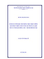 Đánh giá tính khả thi trong thực hiện chính sách phát triển chăn nuôi tập trung xa khu dân cư ở huyện Đông Anh thành phố Hà Nội