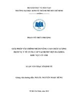 Giải pháp tài chính nhằm nâng cao chất lượng dịch vụ y tế cung cấp tại bệnh viện đa khoa khu vực Củ Chi