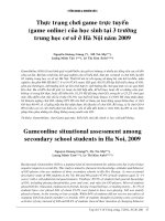 Thực trạng chơi game trực tuyến (game online) của học sinh tại 3 trường trung học cơ sở ở hà nội năm 2009