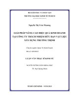 Giải pháp nâng cao hiệu quả kinh doanh tại công ty trách nhiệm hữu hạn vật liệu xây dựng Trường Thịnh