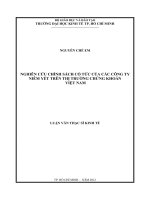 NGHIÊN CỨU CHÍNH SÁCH CỔ TỨC CỦA CÁC CÔNG TY NIÊM YẾT TRÊN THỊ TRƯỜNG CHỨNG KHOÁN VIỆT NAM.PDF