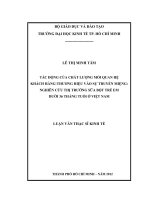 Luận văn thạc sĩ Tác động của chất lượng mối quan hệ khách hàng-Thương hiệu vào sự truyền miệng nghiên cứu thị trường sữa bột trẻ em dưới 36 tháng tuổi ở Việt Nam