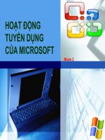 HOẠT ĐỘNG TUYỂN DỤNG CỦA MICROSOFT
