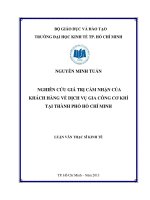 Nghiên cứu giá trị cảm nhận của khách hàng về dịch vụ gia công cơ khí tại TP. Hồ Chí Minh