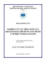 Luận văn thạc sĩ Nghiên cứu sự thỏa mãn của khách hàng khi dùng sản phẩm cáp điện Taihan-Sancom
