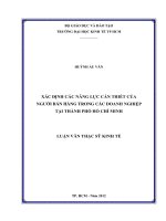 Xác định các năng lực cần thiết của người bán hàng trong các doanh nghiệp tại TPHCM