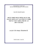 HOÀN THIỆN HOẠT ĐỘNG QUẢN TRỊ NGUỒN NHÂN LỰC TẠI CÔNG TY TNHH TRUNG TÂM Y KHOA PHƯỚC AN ĐẾN NĂM 2015.PDF