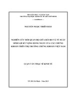 NGHIÊN CỨU MỐI QUAN HỆ GIỮA RỦI RO VÀ TỶ SUẤT SINH LỢI KỲ VỌNG HÀNG NGÀY CỦA CÁC CHỨNG KHOÁN TRÊN THỊ TRƯỜNG CHỨNG KHOÁN VIỆT NAM.PDF