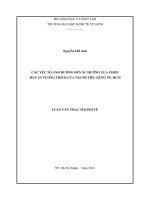 CÁC YẾU TỐ ẢNH HƯỞNG ĐẾN XU HƯỚNG LỰA CHỌN MỰC IN TƯƠNG THÍCH CỦA NGƯỜI TIÊU DÙNG TP HỒ CHÍ MINH
