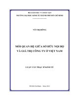Luận văn thạc sĩ kinh tế Mối quan hệ giữa sở hữu nội bộ và giá trị Công ty ở Việt Nam