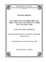 Các nhân tố tác động đến cấu trúc vốn của các công ty niêm yết tại Việt Nam