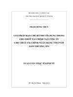 Giải pháp hạn chế rủi ro tín dụng trong cho thuê tài chính tại công ty cho thuê tài chính ngân hàng TMCP Sài Gòn thương tín