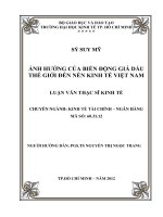 Luận văn thạc sĩ  Ảnh hưởng của biến động giá dầu thế giới đến nền kinh tế Việt Nam