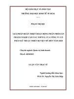 Giải pháp hoàn thiện hoạt động phân phối sản phẩm cơ khí cầm tay Toptul của Công ty cổ phần kỹ thuật thiết bị Việt Mỹ đến năm 2020