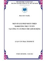 Luận văn thạc sĩ Một số giải pháp hoàn thiện marketing trực tuyến tại Công ty cổ phần Thế Giới Di Động