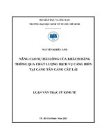 Nâng cao sự hài lòng của khách hàng thông qua chất lượng dịch vụ cảng biển tại Cảng Tân Cảng Cát Lái