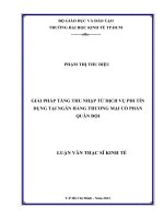 Giải pháp tăng thu nhập từ dịch vụ phi tín dụng tại ngân hàng TMCP quân đội