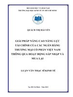 GIẢI PHÁP NÂNG CAO NĂNG LỰC TÀI CHÍNH CỦA CÁC NGÂN HÀNG THƯƠNG MẠI CỔ PHẦN VIỆT NAM THÔNG QUA HOẠT ĐỘNG SÁP NHẬP VÀ MUA LẠI.PDF