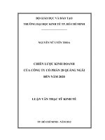 Chiến lược kinh doanh của Công ty Cổ phần 28 Quảng Ngãi đến năm 2020