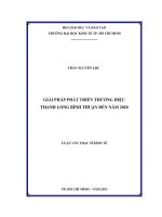 Luận văn thạc sĩ  Giải pháp phát triển thương hiệu thanh long Bình thuận đến năm 2020