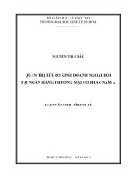 Quản trị rủi ro kinh doanh ngoại hối tại Ngân hàng thương mại cổ phần Nam Á