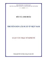 Luận văn thạc sĩ  Truyền dẫn lãi suất ở Việt Nam
