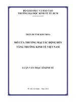 Mở cửa thương mại tác động đến tăng trưởng kinh tế Việt Nam