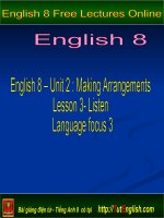 English 8 unit 2 MAKING ARRANGEMENTS - lesson 3 LANGUAGE FOCUS 3