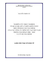NGHIÊN CỨU THỰC NGHIỆM VỀ QUAN HỆ GIỮA Ý KIẾN KIỂM TOÁN ĐỐI VỚI BÁO CÁO TÀI CHÍNH CỦA CÁC CÔNG TY NIÊM YẾT TẠI VIỆT NAM TRONG GIAI ĐOẠN 2006-2010 VÀ TỶ SỐ TÀI CHÍNH.PDF
