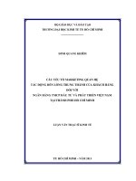 Luận văn thạc sĩ  Các yếu tố Marketing quan hệ tác động đến lòng trung thành của khách hàng đối với ngân hàng TMCP đầu tư và phát triển Việt nam tại thành phố Hồ Chí Minh