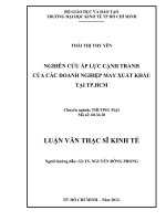Luận văn thạc sĩ Nghiên cứu áp lực cạnh tranh của các doanh nghiệp may xuất khẩu tại thành phố Hồ Chí Minh