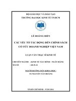 CÁC YẾU TỐ TÁC ĐỘNG ĐẾN CHÍNH SÁCH CỔ TỨC DOANH NGHIỆP VIỆT NAM.PDF