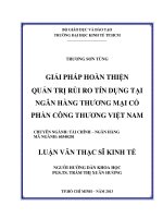 GIẢI PHÁP HOÀN THIỆN QUẢN TRỊ RỦI RO TÍN DỤNG TẠI NGÂN HÀNG THƯƠNG MẠI CỔ PHẦN CÔNG THƯƠNG VIỆT NAM.PDF