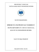 SINH KẾ CỦA NGƯỜI DÂN SAU TÁI ĐỊNH CƯ, TRƯỜNG HỢP NGHIÊN CỨU CHUNG CƯ KHANG GIA , QUẬN GÒ VẤP, THÀNH PHỐ HỒ CHÍ MINH.PDF