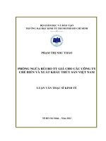 PHÒNG NGỪA RỦI RO TỶ GIÁ CHO CÁC CÔNG TY CHẾ BIẾN VÀ XUẤT KHẨU THỦY SẢN VIỆT NAM.PDF