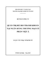 Quản trị rủi ro thanh khoản tại Ngân hàng thương mại cổ phần Việt Á