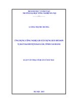 Ứng dụng công nghệ GIS xây dựng bản đồ đơn vị đất đai Huyện Bảo Lâm, Tỉnh Cao Bằng