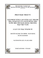 Luận văn thạc sĩ  Giải pháp nâng cao năng lực thanh tra, giám sát của Ngân hàng nhà nước đối với Ngân hàng thương mại Việt Nam